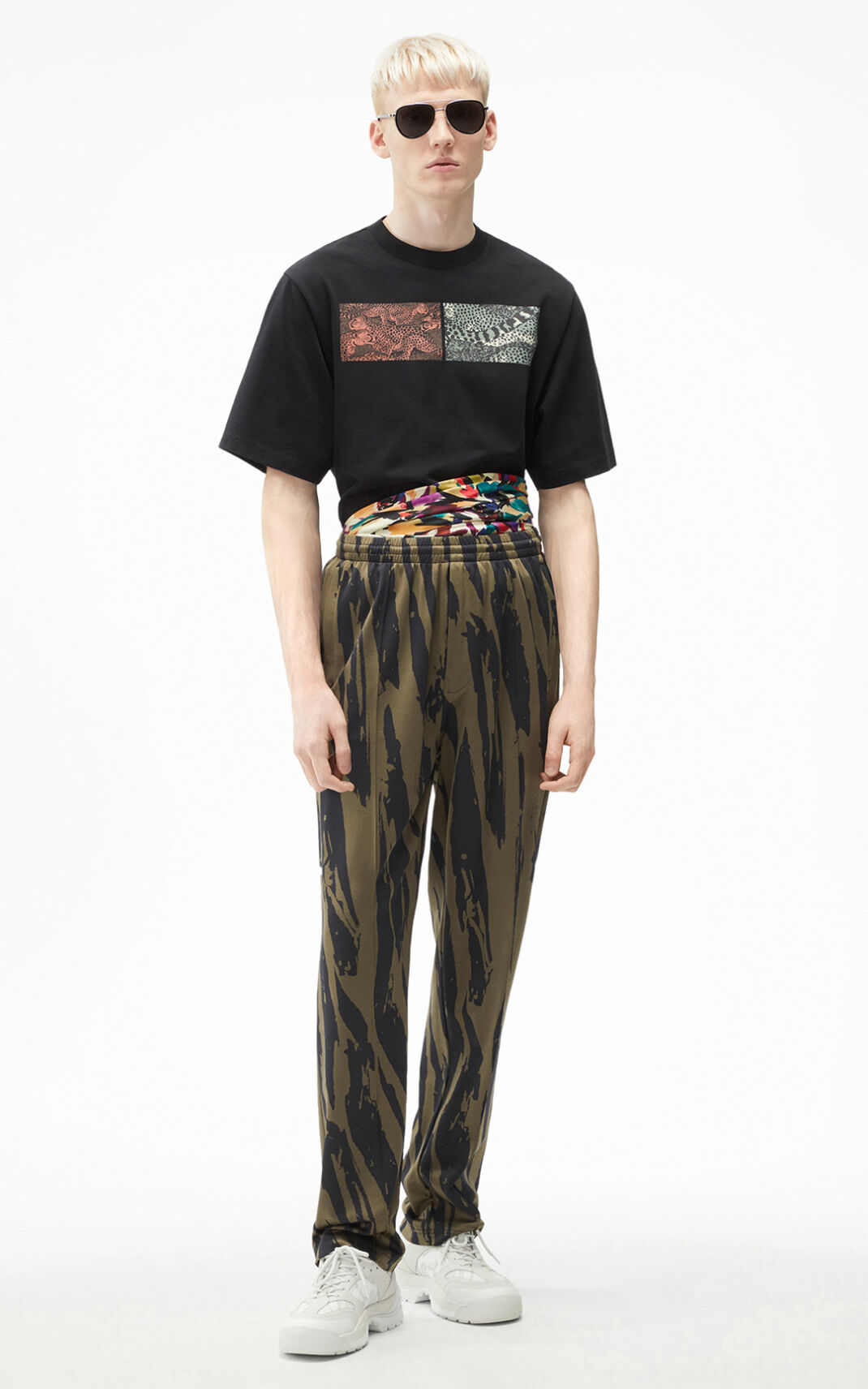 Kenzo Pleat Camo oversize Byxor Herr | 65183-IXMN